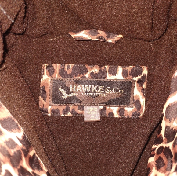 Girls 10/12 Leopard Print Puffer Coat With Fur Collar - Picture 3 of 4